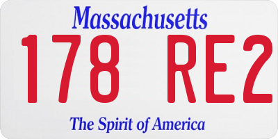 MA license plate 178RE2