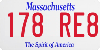 MA license plate 178RE8