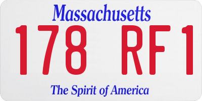 MA license plate 178RF1