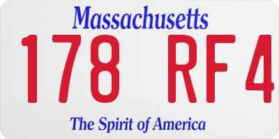 MA license plate 178RF4
