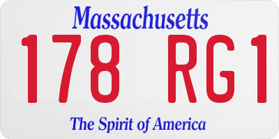 MA license plate 178RG1