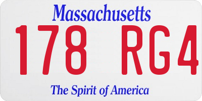 MA license plate 178RG4