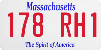 MA license plate 178RH1