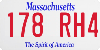 MA license plate 178RH4