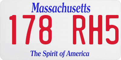 MA license plate 178RH5