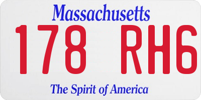 MA license plate 178RH6