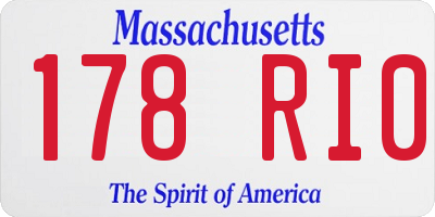 MA license plate 178RI0