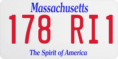 MA license plate 178RI1