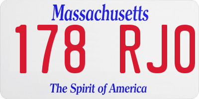 MA license plate 178RJ0