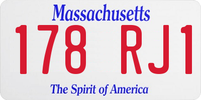 MA license plate 178RJ1