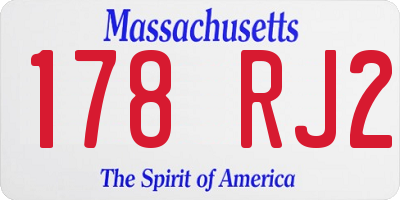 MA license plate 178RJ2