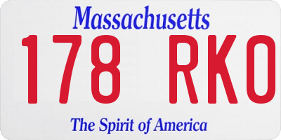 MA license plate 178RK0