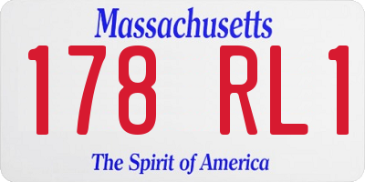 MA license plate 178RL1