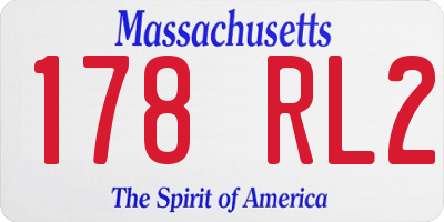 MA license plate 178RL2