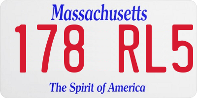 MA license plate 178RL5