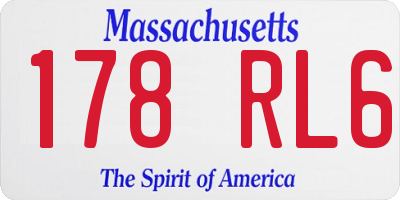 MA license plate 178RL6