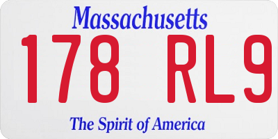 MA license plate 178RL9