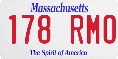 MA license plate 178RM0