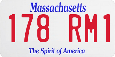 MA license plate 178RM1