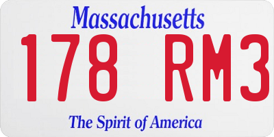 MA license plate 178RM3