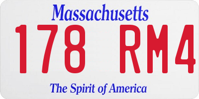 MA license plate 178RM4