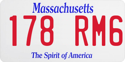 MA license plate 178RM6