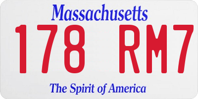 MA license plate 178RM7