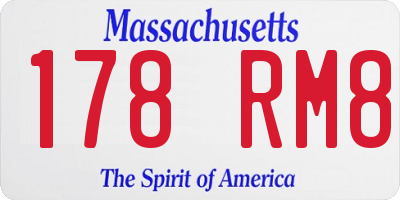 MA license plate 178RM8