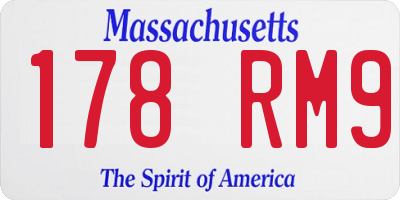 MA license plate 178RM9