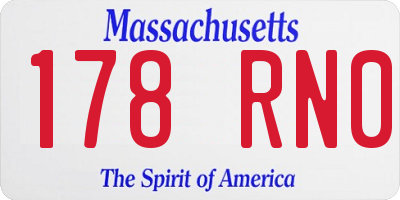 MA license plate 178RN0