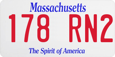 MA license plate 178RN2