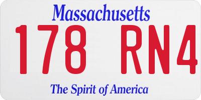 MA license plate 178RN4