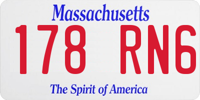 MA license plate 178RN6