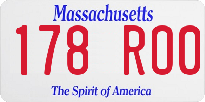 MA license plate 178RO0