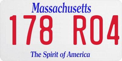 MA license plate 178RO4