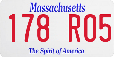 MA license plate 178RO5