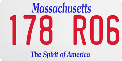 MA license plate 178RO6