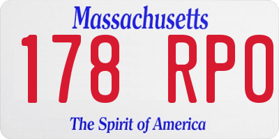 MA license plate 178RP0