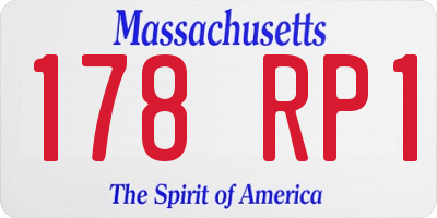 MA license plate 178RP1