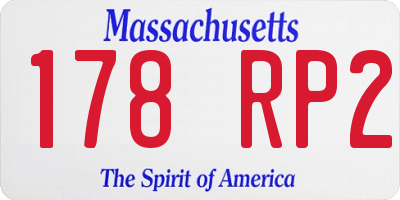 MA license plate 178RP2