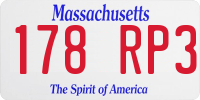 MA license plate 178RP3