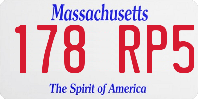 MA license plate 178RP5