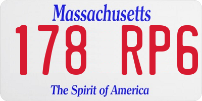 MA license plate 178RP6