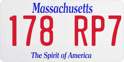 MA license plate 178RP7