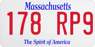 MA license plate 178RP9