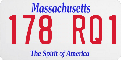 MA license plate 178RQ1