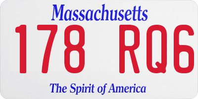 MA license plate 178RQ6