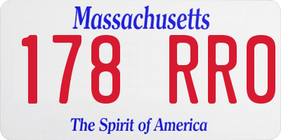 MA license plate 178RR0