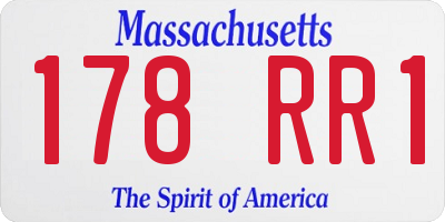 MA license plate 178RR1