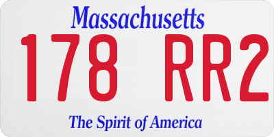 MA license plate 178RR2